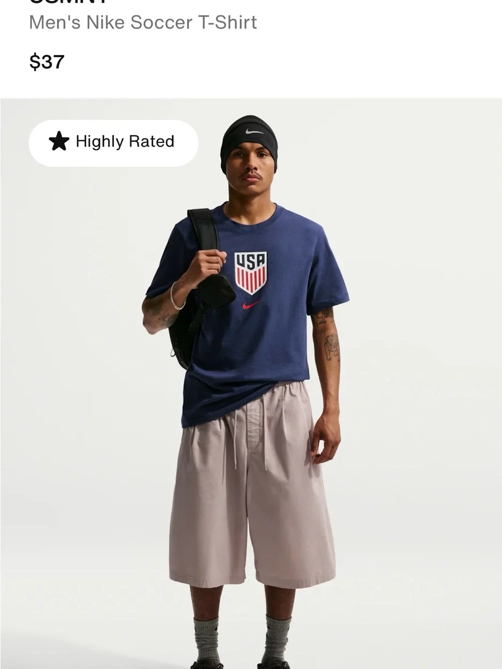 Nike Men’s USA Crest T-Shirt - Navy with Red Accents